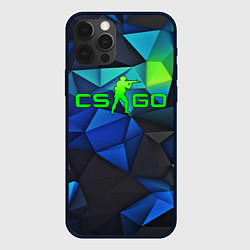 Чехол для iPhone 12 Pro Max CSGO blue abstract, цвет: 3D-черный