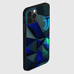 Чехол для iPhone 12 Pro Max Juventus blue abstract logo, цвет: 3D-черный — фото 2