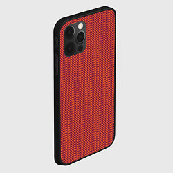 Чехол для iPhone 12 Pro Max Текстура мелкие квадраты красный, цвет: 3D-черный — фото 2