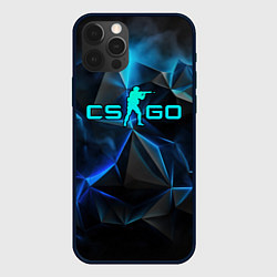 Чехол для iPhone 12 Pro Max CSGO neon style logo, цвет: 3D-черный