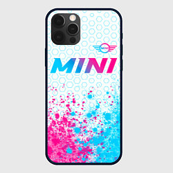 Чехол для iPhone 12 Pro Max Mini neon gradient style: символ сверху, цвет: 3D-черный