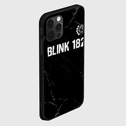 Чехол для iPhone 12 Pro Max Blink 182 glitch на темном фоне: символ сверху, цвет: 3D-черный — фото 2