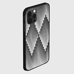 Чехол для iPhone 12 Pro Max Большие вдавленные ромбы, цвет: 3D-черный — фото 2