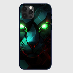 Чехол для iPhone 12 Pro Max Cat cyberpunk, цвет: 3D-черный