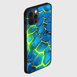 Чехол для iPhone 12 Pro Max Green blue neon, цвет: 3D-черный — фото 2