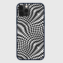 Чехол для iPhone 12 Pro Max Черно-белая шахматная иллюзия, цвет: 3D-черный