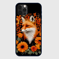 Чехол для iPhone 12 Pro Max Элегантная лиса и цветы, цвет: 3D-черный