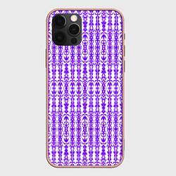 Чехол для iPhone 12 Pro Max Сине-белый батик, цвет: 3D-светло-розовый
