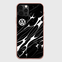 Чехол для iPhone 12 Pro Max Volkswagen - острые линии, цвет: 3D-светло-розовый