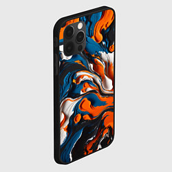 Чехол для iPhone 12 Pro Max Акриловые краски - оранжевые, цвет: 3D-черный — фото 2