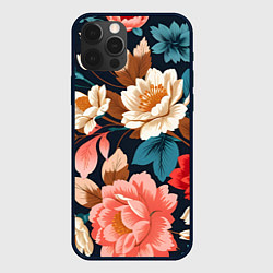 Чехол для iPhone 12 Pro Max Летние цветы - паттерн, цвет: 3D-черный