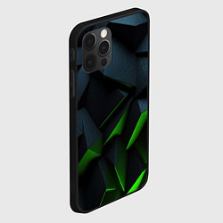 Чехол для iPhone 12 Pro Max Черные и зеленые плиты, цвет: 3D-черный — фото 2