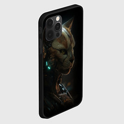 Чехол для iPhone 12 Pro Max Cyber cat, цвет: 3D-черный — фото 2