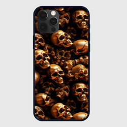 Чехол для iPhone 12 Pro Max Медные черепа, цвет: 3D-черный
