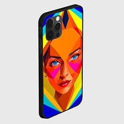 Чехол для iPhone 12 Pro Max Девушка голубоглазая в ромбе, цвет: 3D-черный — фото 2