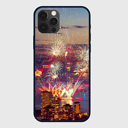 Чехол для iPhone 12 Pro Max Салют в ночном небе, цвет: 3D-черный