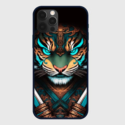 Чехол для iPhone 12 Pro Max Тигр самурай, цвет: 3D-черный