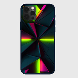 Чехол для iPhone 12 Pro Max Зеленые неоновые плиты, цвет: 3D-черный