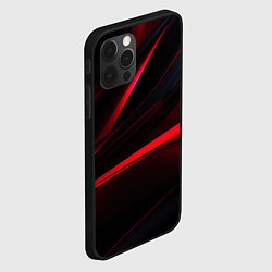 Чехол для iPhone 12 Pro Max Red lighting black background, цвет: 3D-черный — фото 2