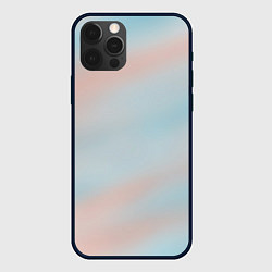 Чехол для iPhone 12 Pro Max Нежно розовые и голубые размытия, цвет: 3D-черный