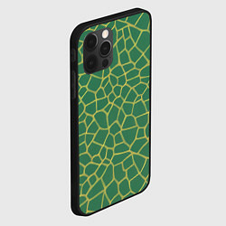 Чехол для iPhone 12 Pro Max Зелёная текстура - нейросеть, цвет: 3D-черный — фото 2