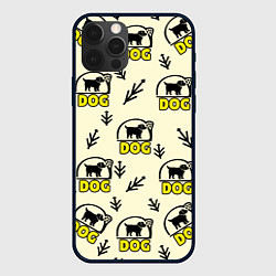 Чехол для iPhone 12 Pro Max Дог силуэт собаки и веточка, цвет: 3D-черный