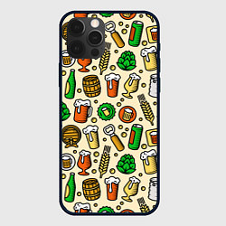 Чехол для iPhone 12 Pro Max Пиво и аксессуары, цвет: 3D-черный