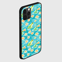 Чехол для iPhone 12 Pro Max Кувшинки и лягушки, цвет: 3D-черный — фото 2