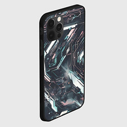 Чехол для iPhone 12 Pro Max Киберанк полосы, цвет: 3D-черный — фото 2