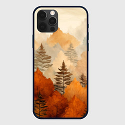 Чехол для iPhone 12 Pro Max Осенний лес в оранжевых тонах, цвет: 3D-черный