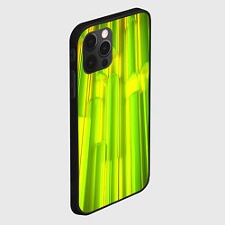Чехол для iPhone 12 Pro Max Зеленые неоновые полосы, цвет: 3D-черный — фото 2