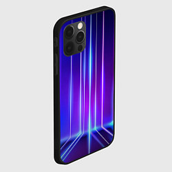 Чехол для iPhone 12 Pro Max Neon glow - vaporwave - strips, цвет: 3D-черный — фото 2