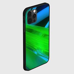 Чехол для iPhone 12 Pro Max Blue green abstract, цвет: 3D-черный — фото 2