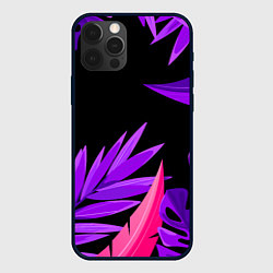 Чехол для iPhone 12 Pro Max Floral composition - neon, цвет: 3D-черный