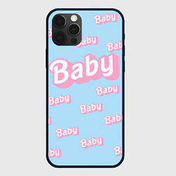 Чехол для iPhone 12 Pro Max Baby - Barbie style: blue pattern, цвет: 3D-черный