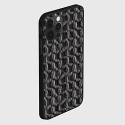 Чехол для iPhone 12 Pro Max Вязанный стиль текстура, цвет: 3D-черный — фото 2
