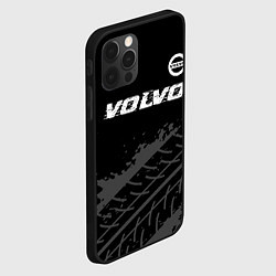 Чехол для iPhone 12 Pro Max Volvo speed на темном фоне со следами шин: символ, цвет: 3D-черный — фото 2