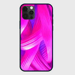 Чехол для iPhone 12 Pro Max Розовые лоскуты, цвет: 3D-черный