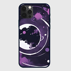 Чехол для iPhone 12 Pro Max Фиолетовый космос - нейросеть, цвет: 3D-черный