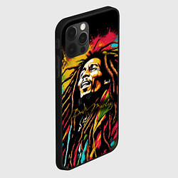 Чехол для iPhone 12 Pro Max Боб Марли в стиле арт, цвет: 3D-черный — фото 2