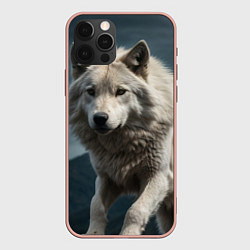 Чехол для iPhone 12 Pro Max Белый волк вожак стаи, цвет: 3D-светло-розовый