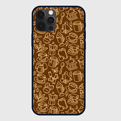 Чехол для iPhone 12 Pro Max Кофе и чай - коричневый, цвет: 3D-черный