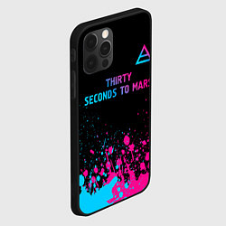 Чехол для iPhone 12 Pro Max Thirty Seconds to Mars - neon gradient: символ све, цвет: 3D-черный — фото 2