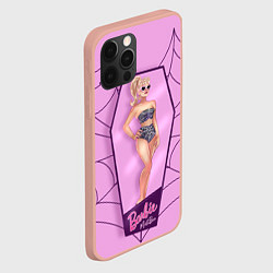 Чехол для iPhone 12 Pro Max Хэллоуин Барби в коробке на фоне паутины, цвет: 3D-светло-розовый — фото 2