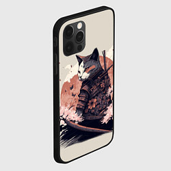 Чехол для iPhone 12 Pro Max Боевой котенок ниндзя - японская сакура, цвет: 3D-черный — фото 2