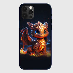 Чехол для iPhone 12 Pro Max Котик дракоша, цвет: 3D-черный