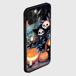 Чехол для iPhone 12 Pro Max Скелеты в шляпах, цвет: 3D-черный — фото 2