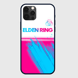 Чехол для iPhone 12 Pro Max Elden Ring neon gradient style: символ сверху, цвет: 3D-черный