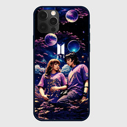 Чехол для iPhone 12 Pro Max BTS на фоне космоса, цвет: 3D-черный