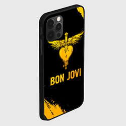 Чехол для iPhone 12 Pro Max Bon Jovi - gold gradient, цвет: 3D-черный — фото 2